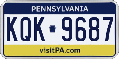 PA license plate KQK9687