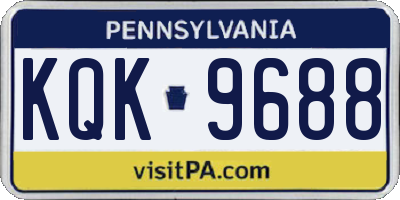 PA license plate KQK9688