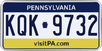 PA license plate KQK9732