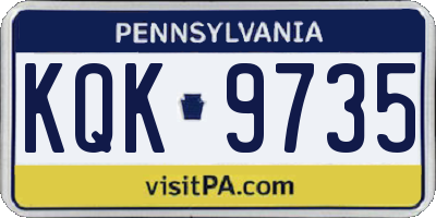 PA license plate KQK9735