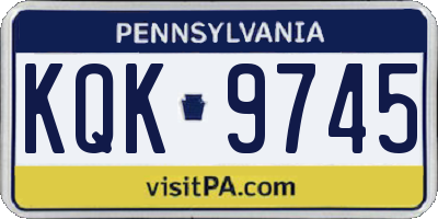 PA license plate KQK9745