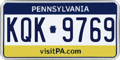 PA license plate KQK9769
