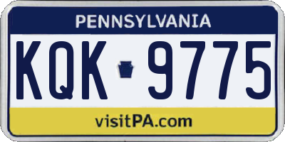 PA license plate KQK9775