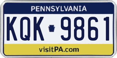 PA license plate KQK9861