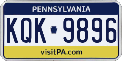 PA license plate KQK9896
