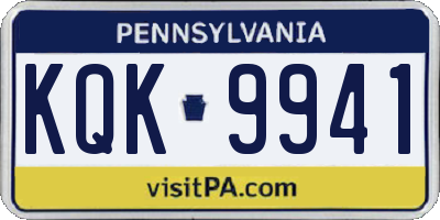 PA license plate KQK9941