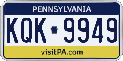 PA license plate KQK9949