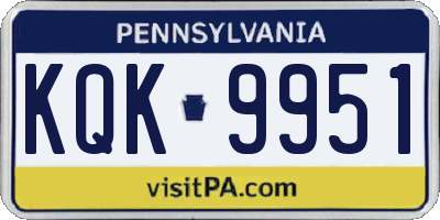 PA license plate KQK9951