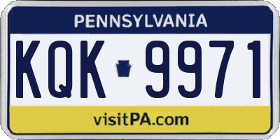 PA license plate KQK9971