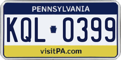 PA license plate KQL0399