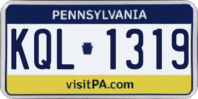 PA license plate KQL1319