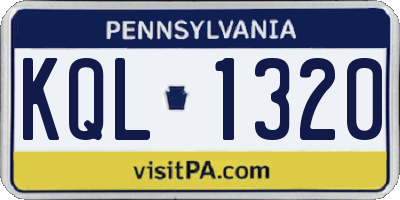 PA license plate KQL1320