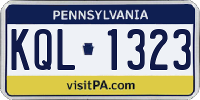 PA license plate KQL1323