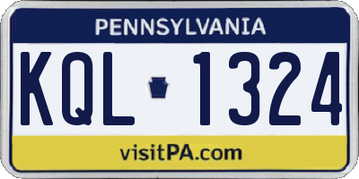 PA license plate KQL1324