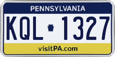 PA license plate KQL1327