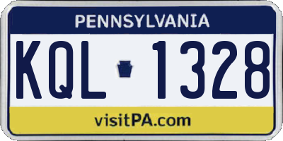PA license plate KQL1328