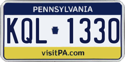 PA license plate KQL1330