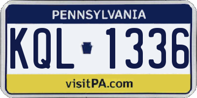 PA license plate KQL1336