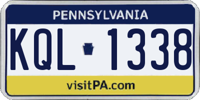 PA license plate KQL1338
