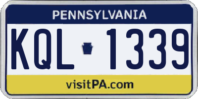 PA license plate KQL1339