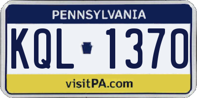 PA license plate KQL1370