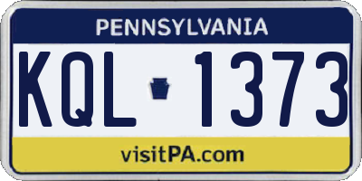 PA license plate KQL1373