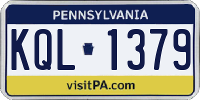 PA license plate KQL1379