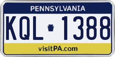 PA license plate KQL1388