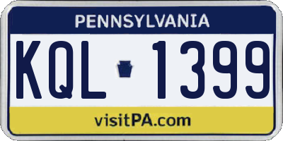 PA license plate KQL1399