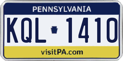 PA license plate KQL1410