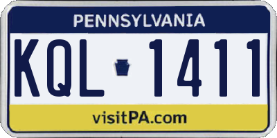 PA license plate KQL1411