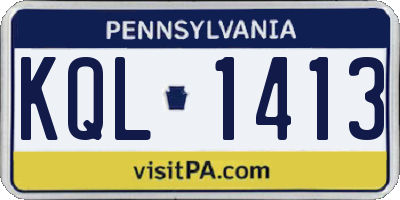 PA license plate KQL1413