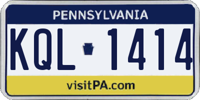 PA license plate KQL1414