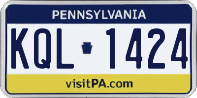 PA license plate KQL1424