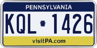 PA license plate KQL1426