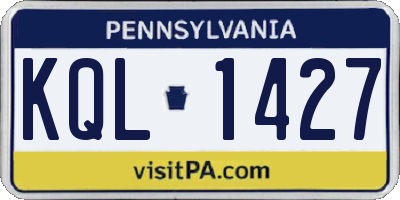 PA license plate KQL1427