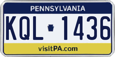 PA license plate KQL1436