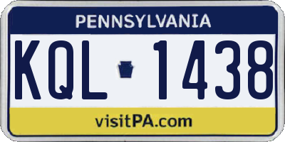 PA license plate KQL1438
