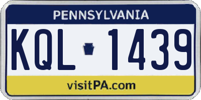 PA license plate KQL1439