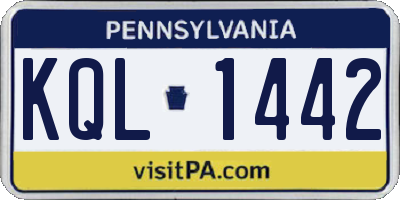 PA license plate KQL1442