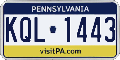 PA license plate KQL1443