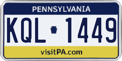 PA license plate KQL1449