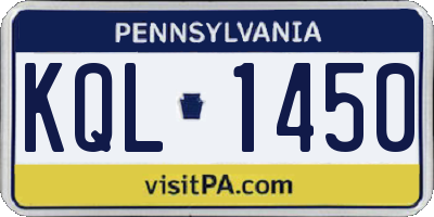 PA license plate KQL1450