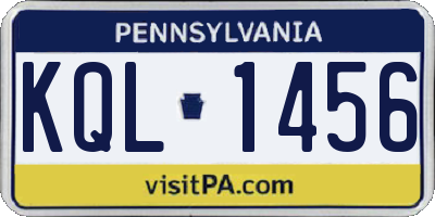 PA license plate KQL1456