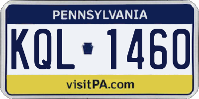 PA license plate KQL1460