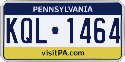 PA license plate KQL1464