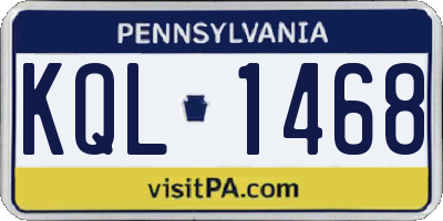 PA license plate KQL1468