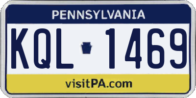 PA license plate KQL1469