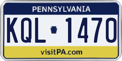 PA license plate KQL1470
