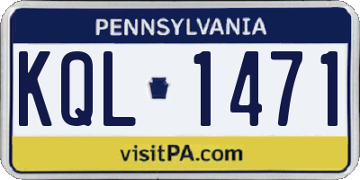 PA license plate KQL1471